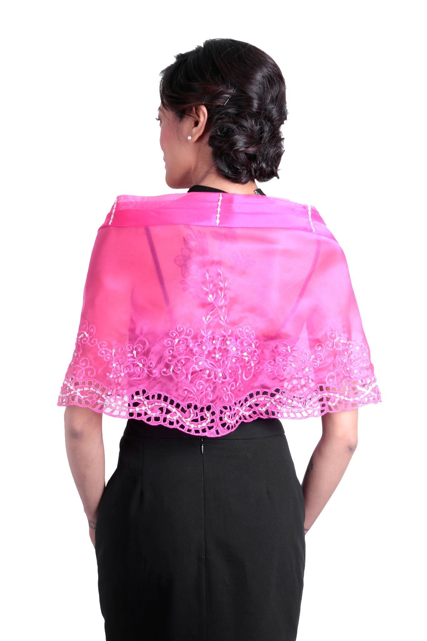 BARONG WAREHOUSE - WA16 Cutwork Alampay Fuchsia - Filipiniana