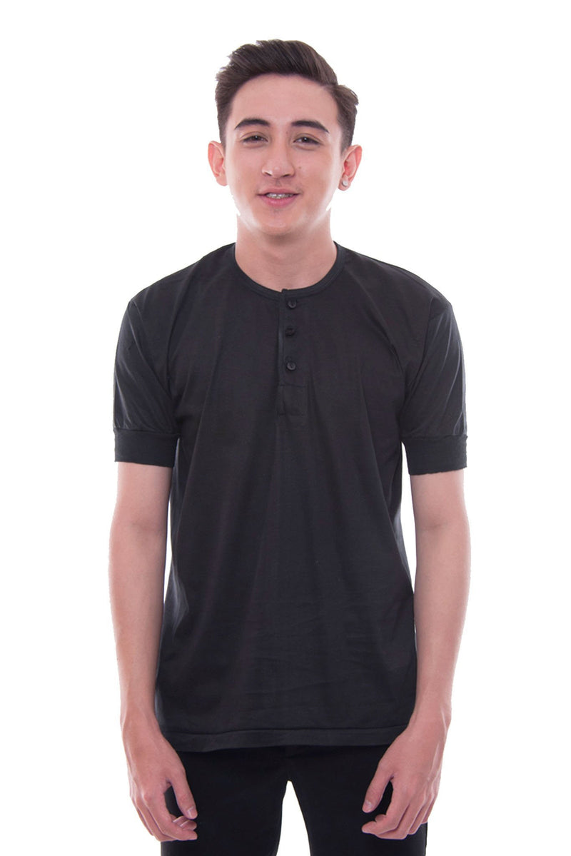 BARONG WAREHOUSE - MUS8 Camisa De Chino - Short-Sleeve Black Shirts