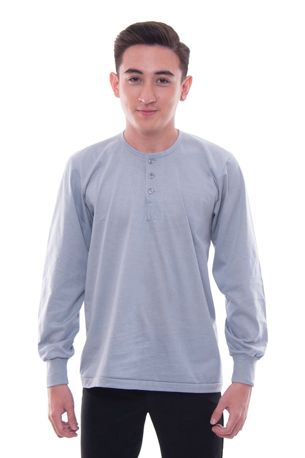 Camisa De Chino - Long-Sleeve Gray Shirts