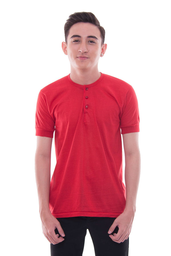 BARONG WAREHOUSE - MUS3 - Camisa de Chino - Short-Sleeve - Red