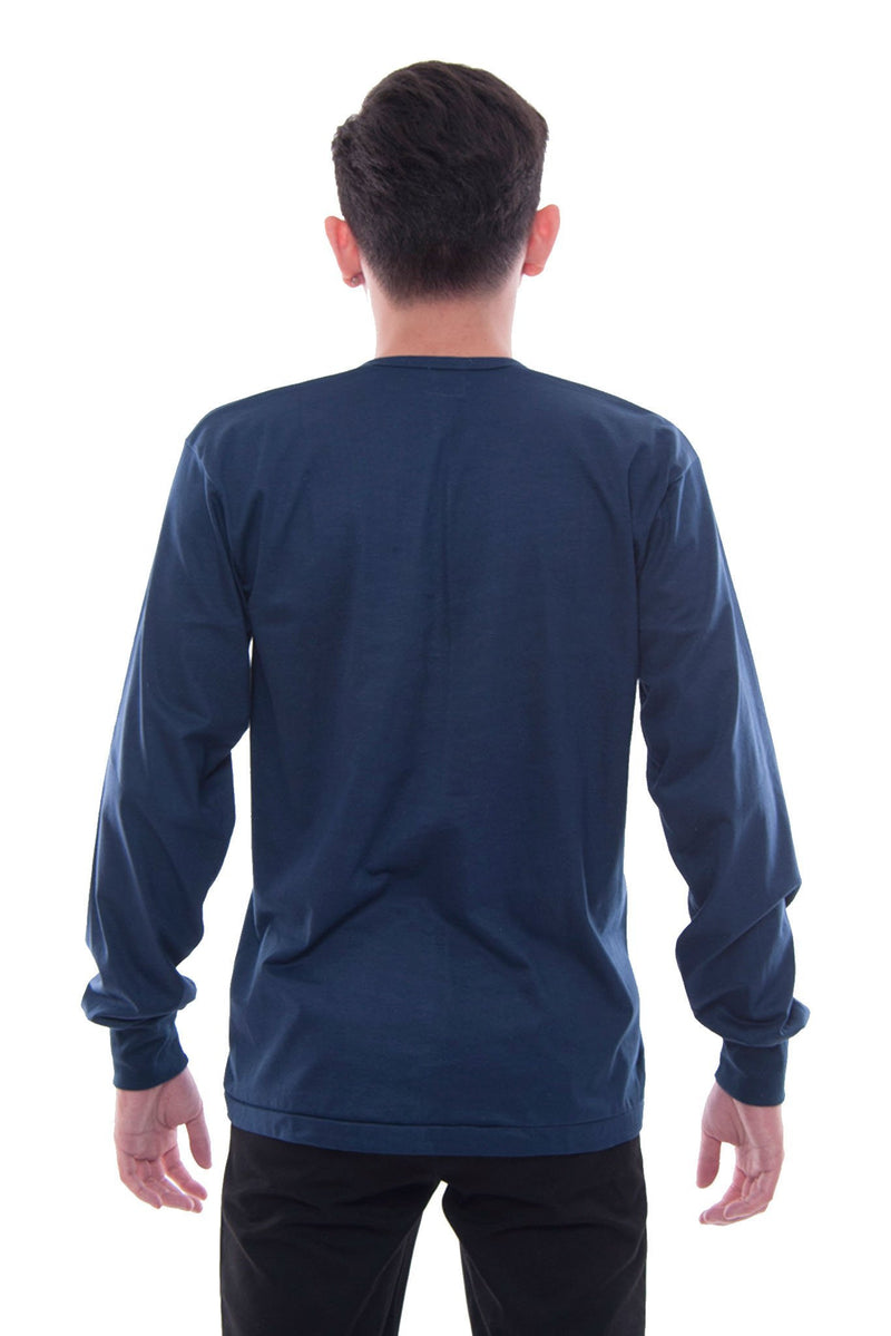 BARONG WAREHOUSE - MUL6 Camisa De Chino - Long-Sleeve Navy Blue Shirts