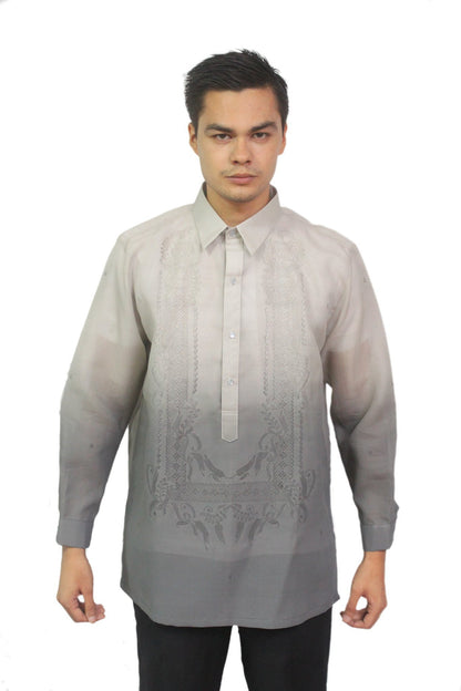 BARONG WAREHOUSE - MJ28 - Jusi Barong Tagalog Monochromatic Gray
