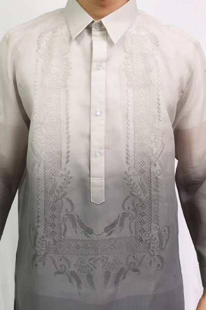 BARONG WAREHOUSE - MJ28 - Jusi Barong Tagalog Monochromatic Gray