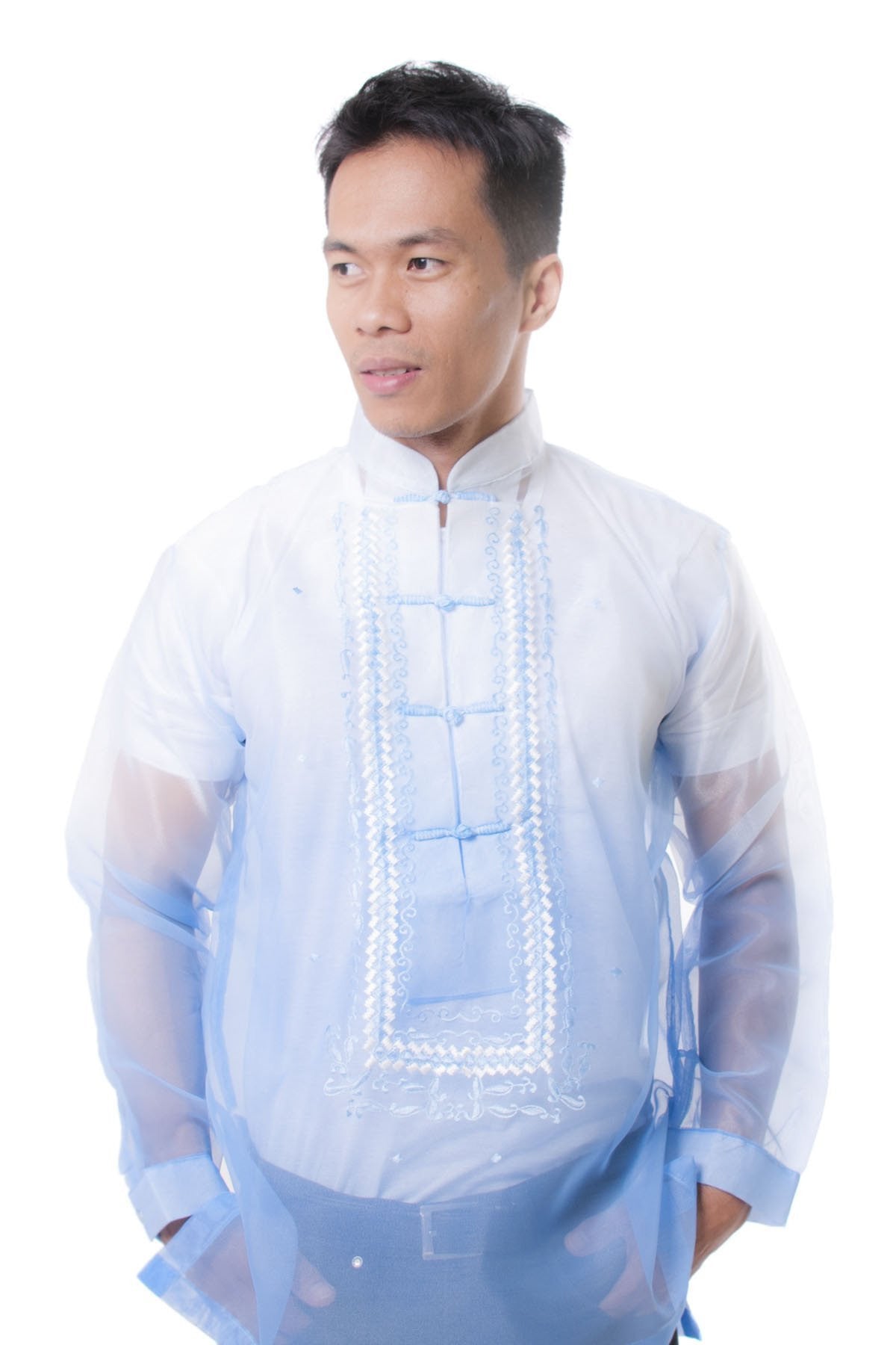 BARONG WAREHOUSE - MO15 - Organza Barong Tagalog Blue