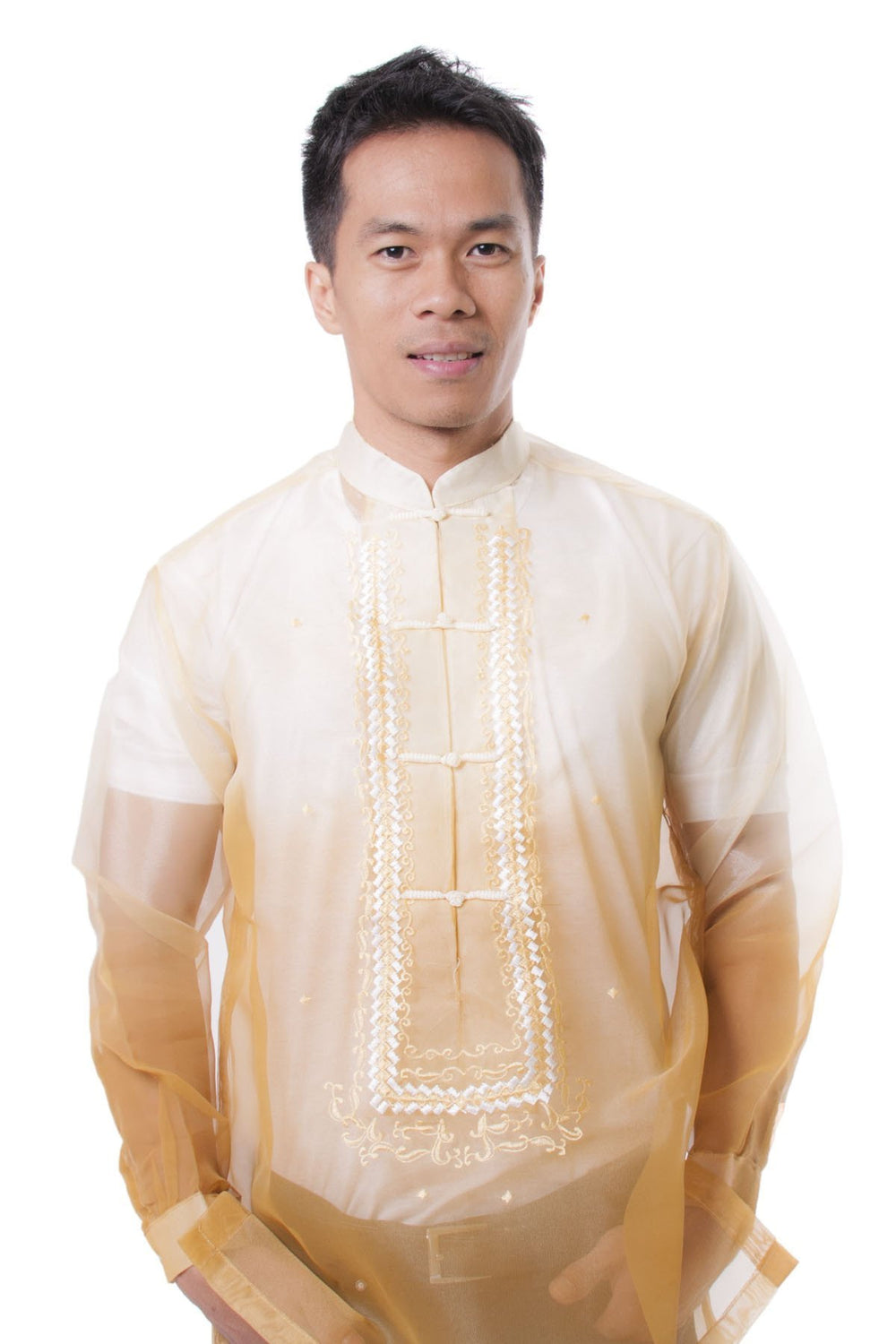 MO12 - Organza Barong Tagalog Gold – BARONG WAREHOUSE