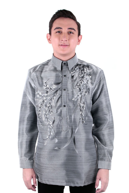 BARONG WAREHOUSE - MO29 - Organza Pina Barong Tagalog with Lining Gray