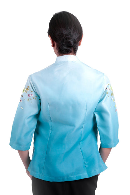 BARONG WAREHOUSE - WO06 - MADE-TO-ORDER - Women's Barong Tagalog Aqua Blue - Filipiniana