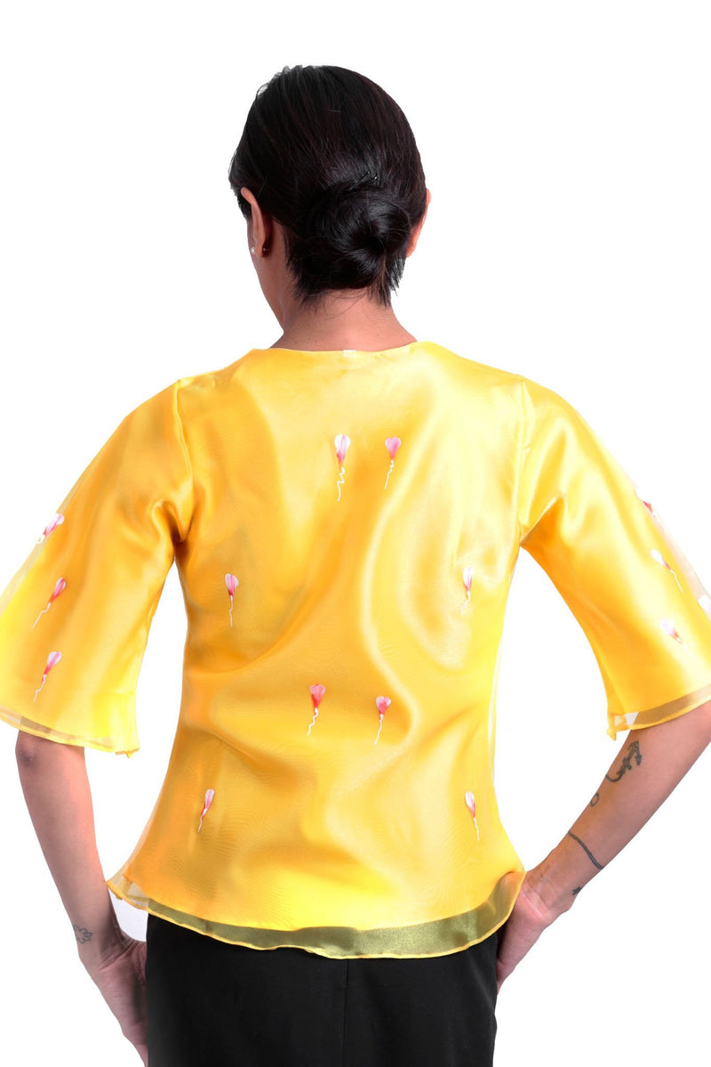 BARONG WAREHOUSE - WK12 - MADE-TO-ORDER - Painting Kimona Yellow - Filipiniana