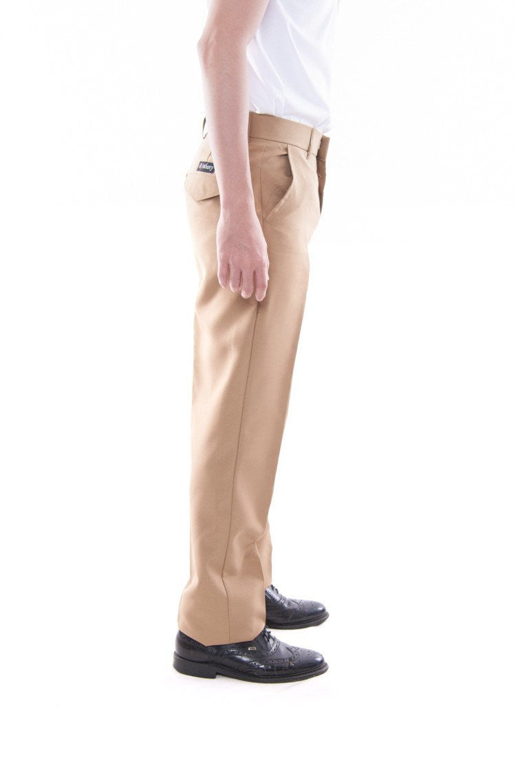 BARONG WAREHOUSE - MP04 Mens Regular Fit Wool Slacks Tan Pants