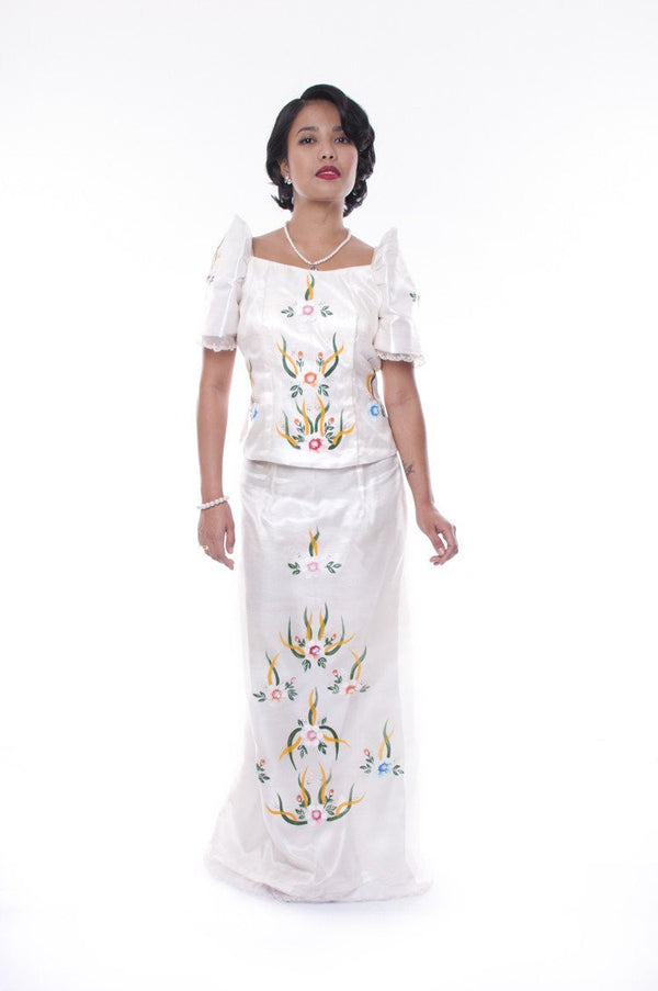 Pre-Order - Filipiniana Terno With Butterfly Sleeves Womens Set