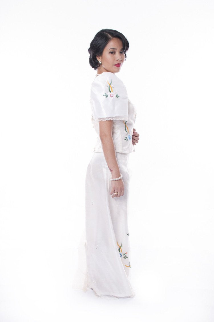 BARONG WAREHOUSE - WS17 Filipiniana Terno with Butterfly Sleeves Women's Set