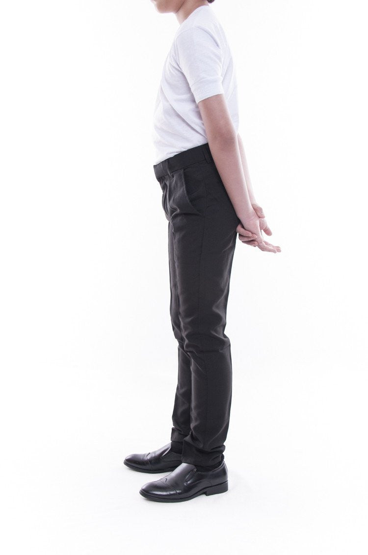 BARONG WAREHOUSE - BP01 - PRE-ORDER - Boy's Skinny Fit Formal Slacks Black