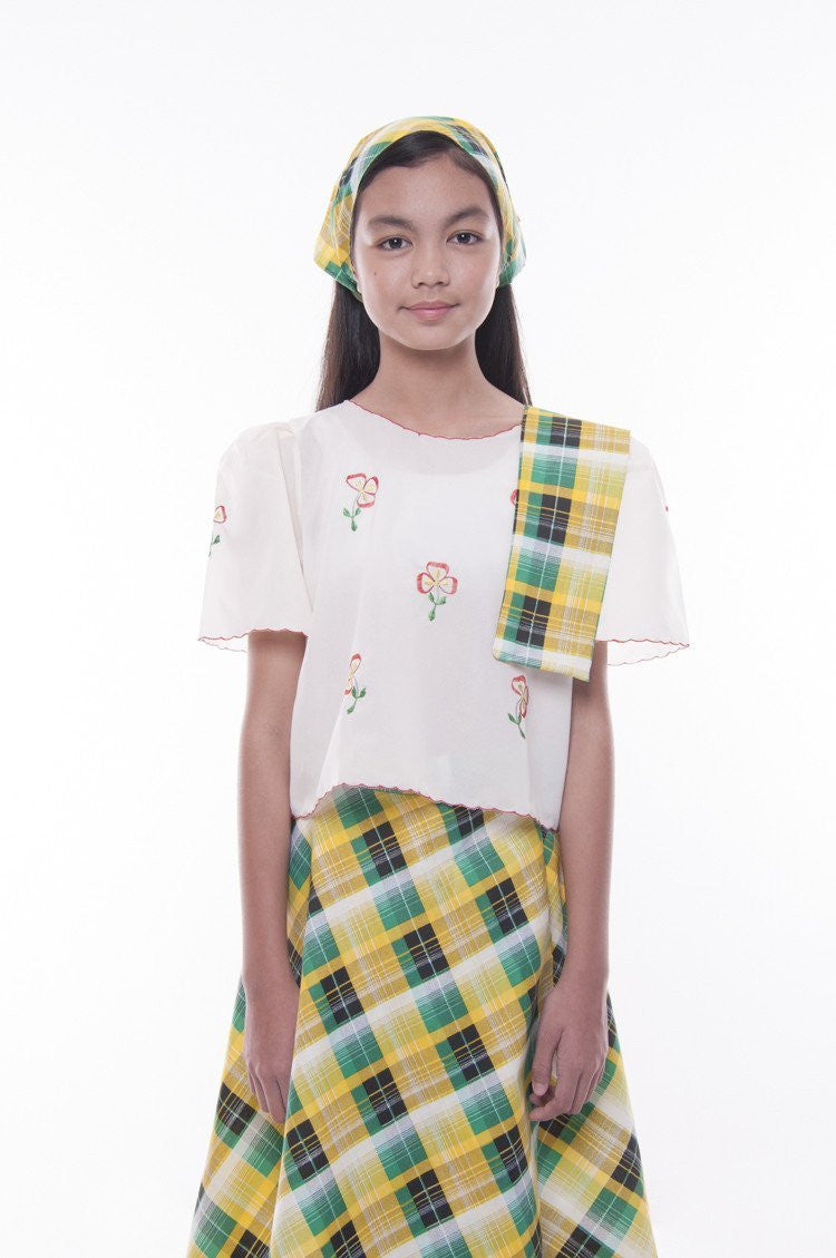BARONG WAREHOUSE - GS06 - MADE-TO-ORDER - Girls' Baro't Saya Plaid Set 002