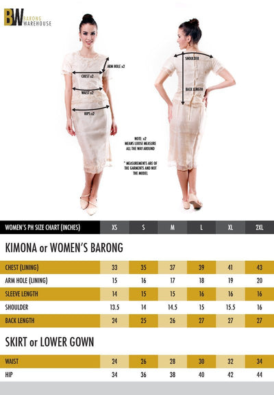 BARONG WAREHOUSE - WS01 - Baro't Saya Organza Midi - Filipiniana