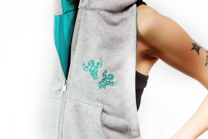 BY:CHelo Reversible Hoodie - Teal And Gray