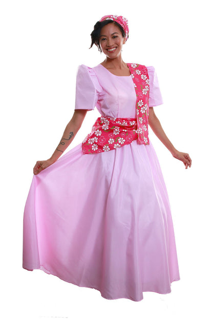 WS19 - Balintawak Gina Dress Pink - Filipiniana BARONG WAREHOUSE WS19 - Balintawak Gina Dress Pink - Filipiniana BARONG WAREHOUSE