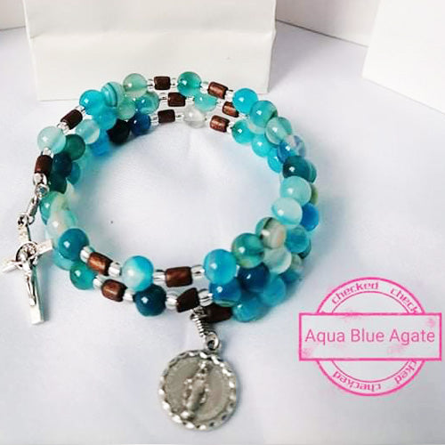 Barong Warehouse - Rosary Avenue - Rosary Bracelet Aqua Blue Agate