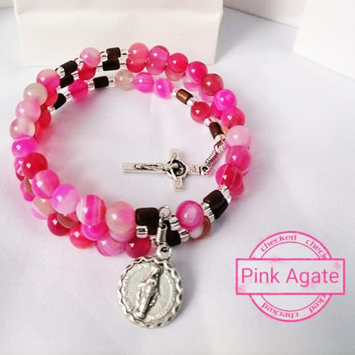 BARONG WAREHOUSE - FR01 - Rosary Bracelet Pink Agate