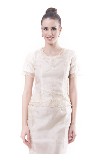 BARONG WAREHOUSE - WS01 - Baro't Saya Organza Midi - Filipiniana