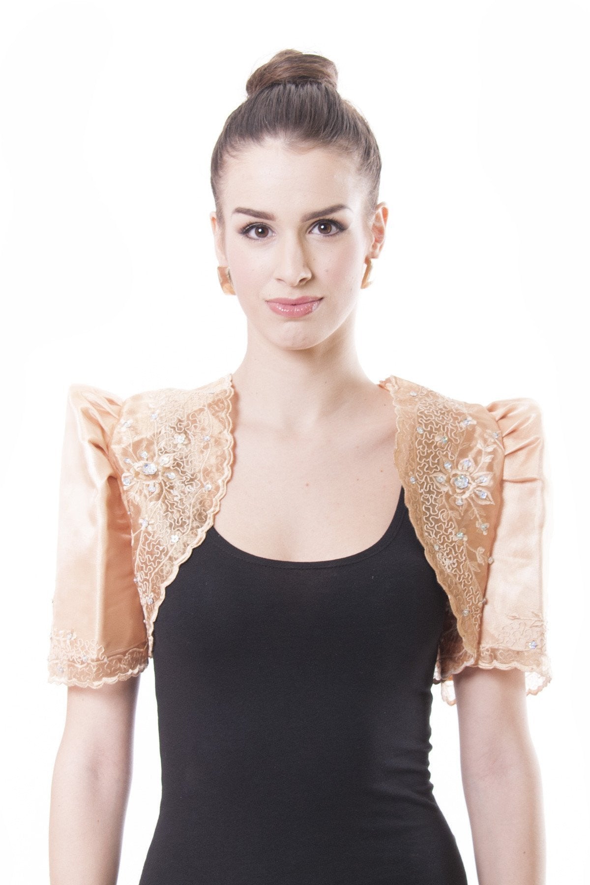 WR04 Mestiza Bolero Gold Filipiniana