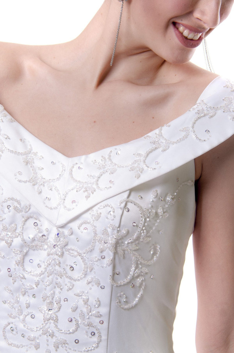 BARONG WAREHOUSE - ID03 Bridal Satin Off-Shoulder Gown Wedding