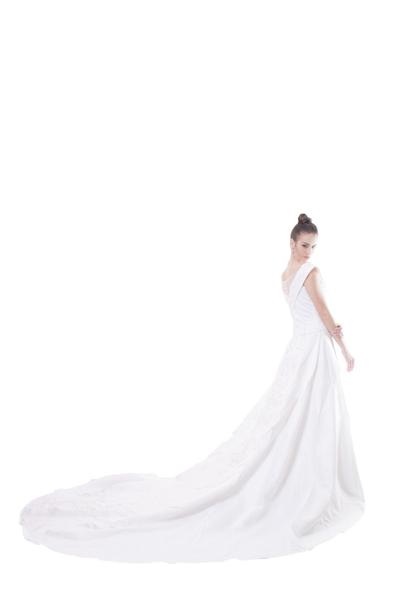 Custom Order - Bridal Satin Off-Shoulder Gown Wedding