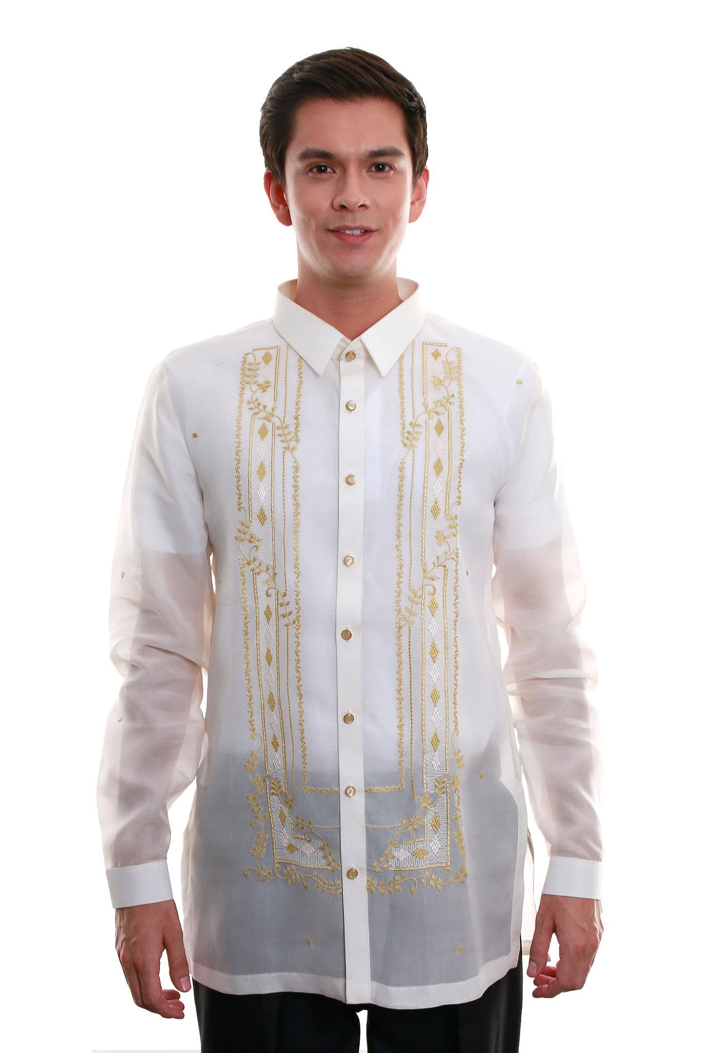 MJ18 - Jusi Barong Tagalog Full-Open Gold – BARONG WAREHOUSE