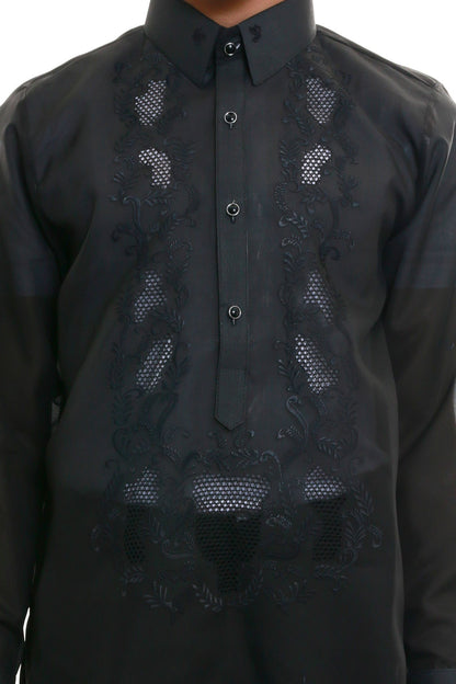 BARONG WAREHOUSE - MJ15 - Jusi Barong Tagalog Black