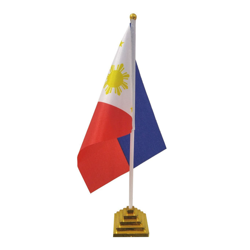 Filipino Flag - 12 With Pole & Base
