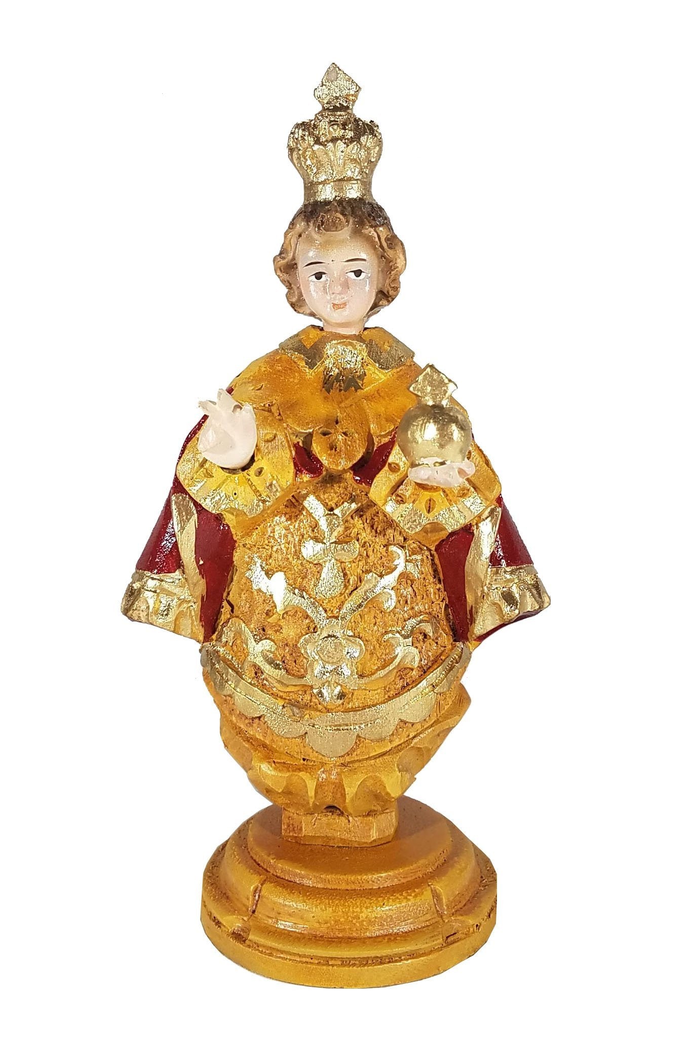 FH04 - Santo Nino Wooden Figurine Filipino Baby Jesus Infant