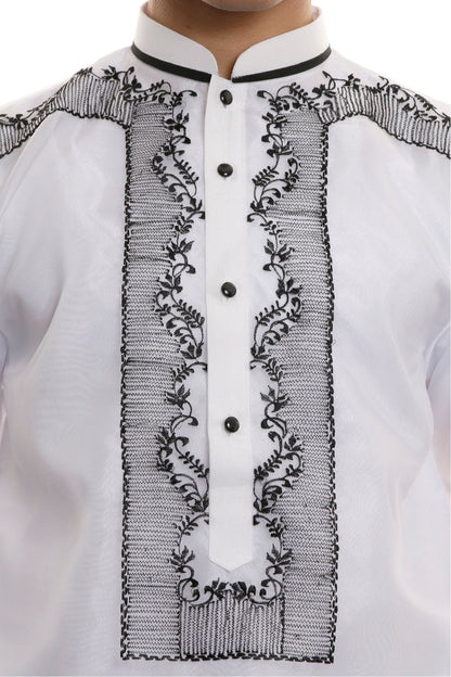BARONG WAREHOUSE - MO07 - Organza Barong Tagalog with Lining White