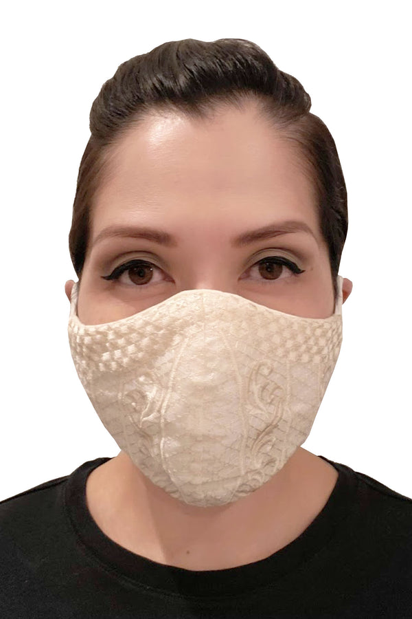 BARONG WAREHOUSE - FX03 Barong Embroidery Face Mask - Beige