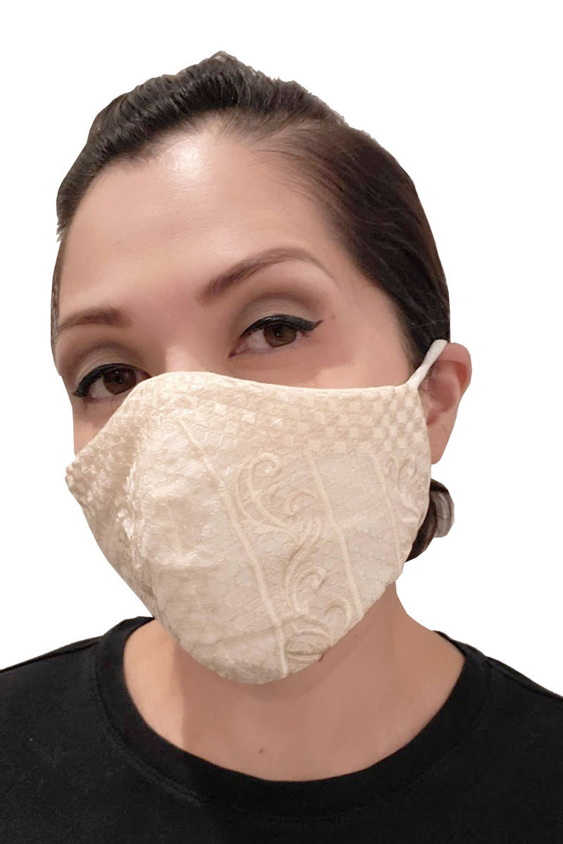 BARONG WAREHOUSE - FX03 - Barong Embroidery Face Mask - Beige