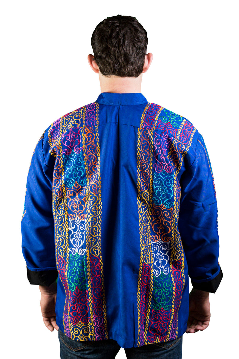 BARONG WAREHOUSE - Maranao Okir Embroidery Unisex Blazer - Blue