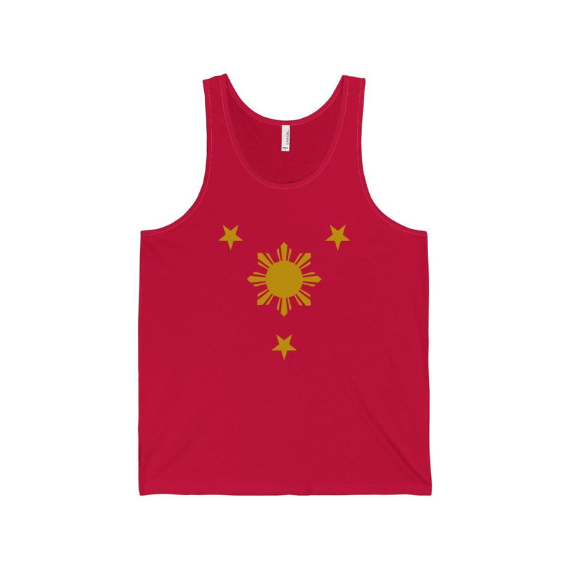 BARONG WAREHOUSE - Three Stars & Sun - Unisex Jersey Tank 7 Colors Available Red / Xs Top