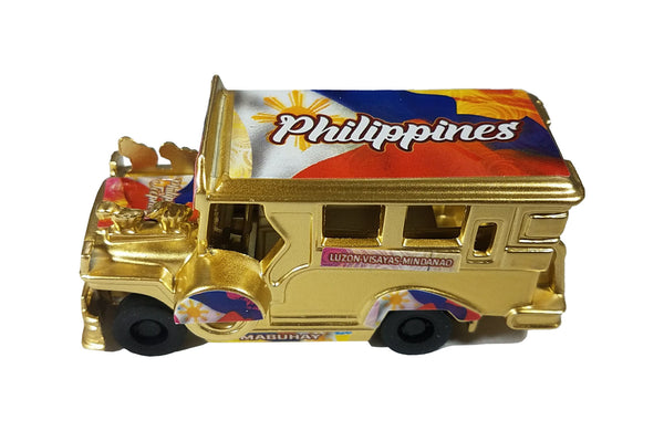 BARONG WAREHOUSE - FH11 - Filipino Miniature Jeepney Diecast Figurine Philippine Flag Pinoy Pride Gold Edition