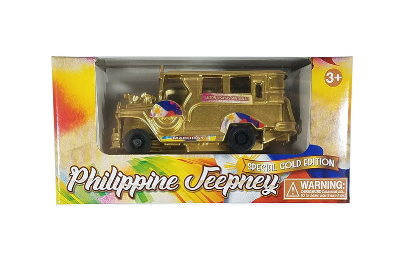 Barong Wrarehouse - Filipino Miniature  Jeepney Diecast Figurine Philippine Flag Pinoy Pride Gold Edition