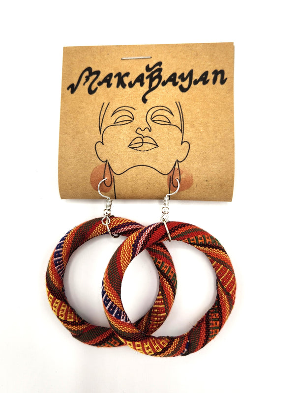 Makabayan Wear - Barong Warehouse - Yakan Earrings - Red Orange