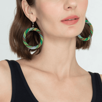 BARONG WAREHOUSE - VMWE4 - Yakan Earrings - Aquamarine